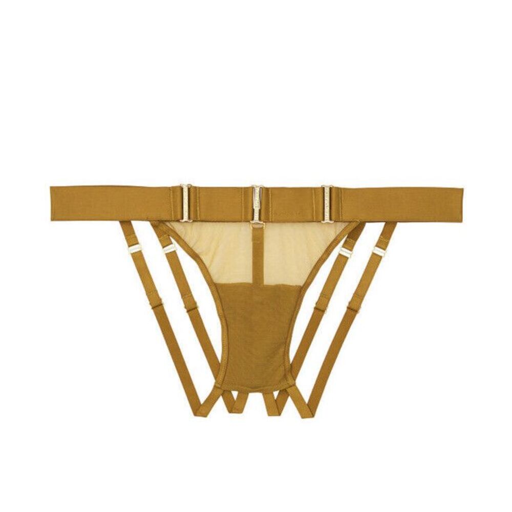 NWT Victoria's Secret Very Sexy Link Hardware Brazilian Panty Bronzed Olive Sz M